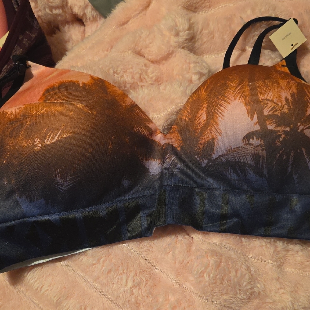 PINK Victoria's Secret Tropical Palm Print Bra